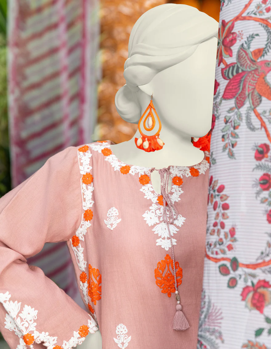 PEACH TEXTURED KURTI | JJLK-S-JSS-24-351 FB/AARI-03 - Image 3