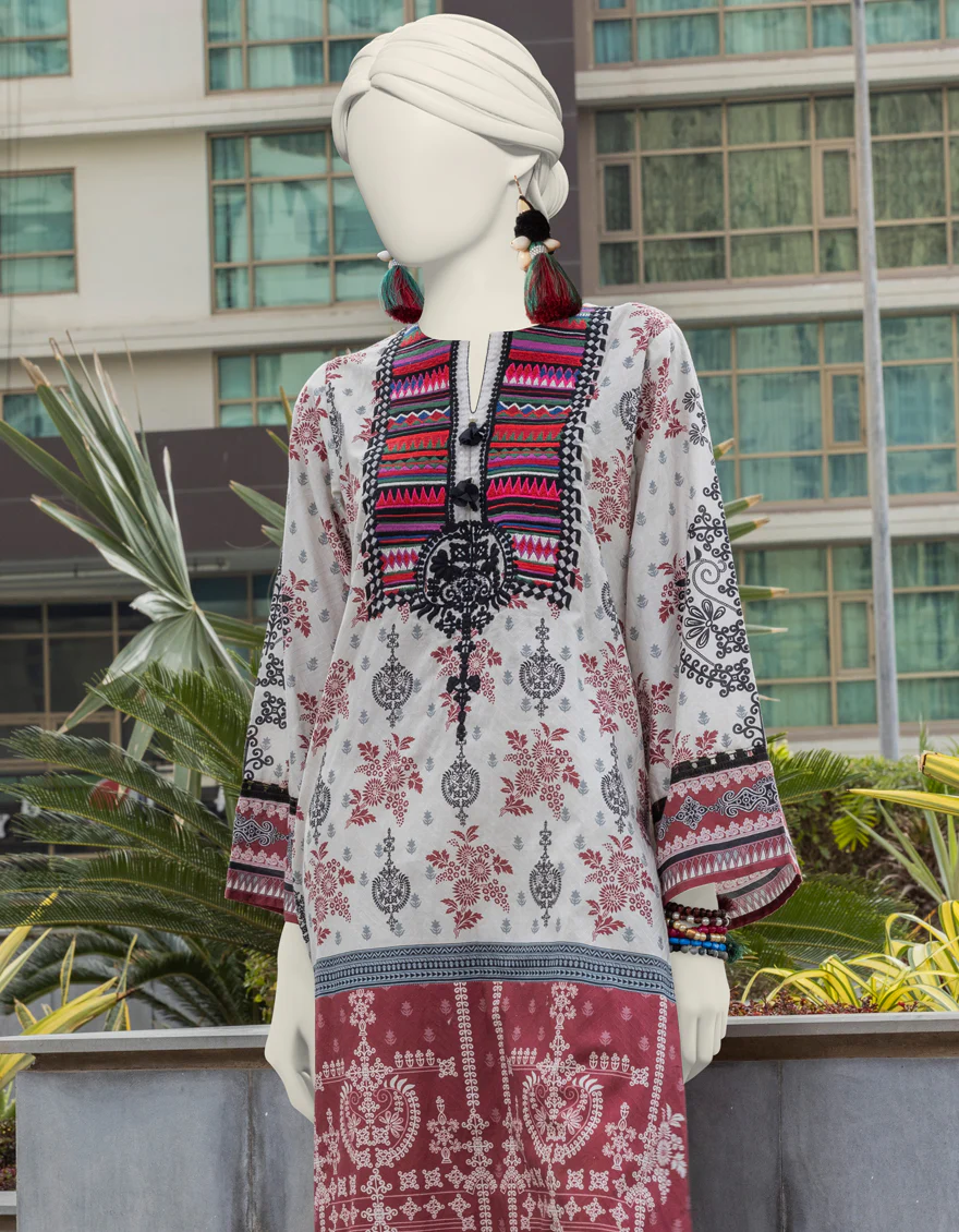 WHITE LAWN KURTI | JJLK-S-JSS-24-402 FB/ETHINIC-01 - Image 2