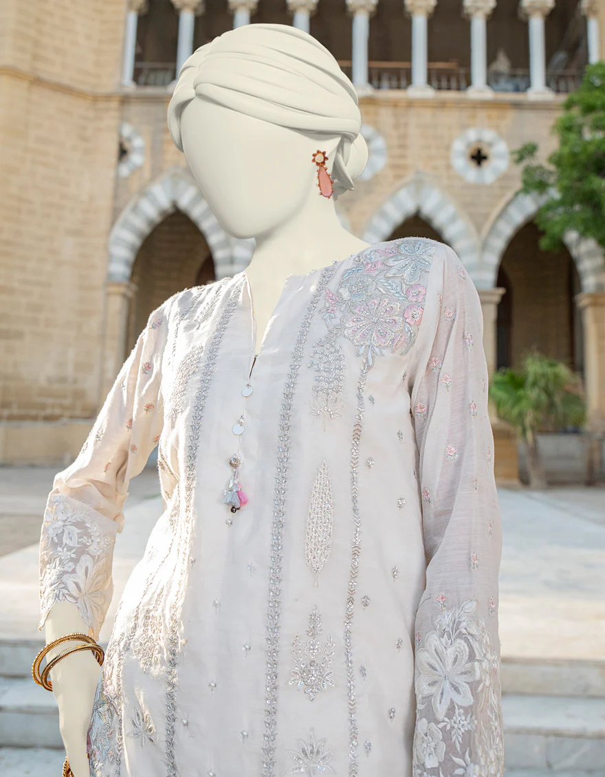 WHITE PAPER COTTON KURTI | JJLK-S-JSS-24-421 FB/ELFESYA-02 HF-197 - Image 2