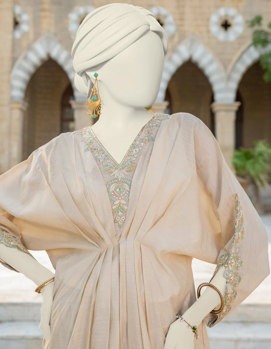 WHITE SILK KURTI | JJLK-S-JSS-24-423 FB/ELFESYA-04 - Image 3