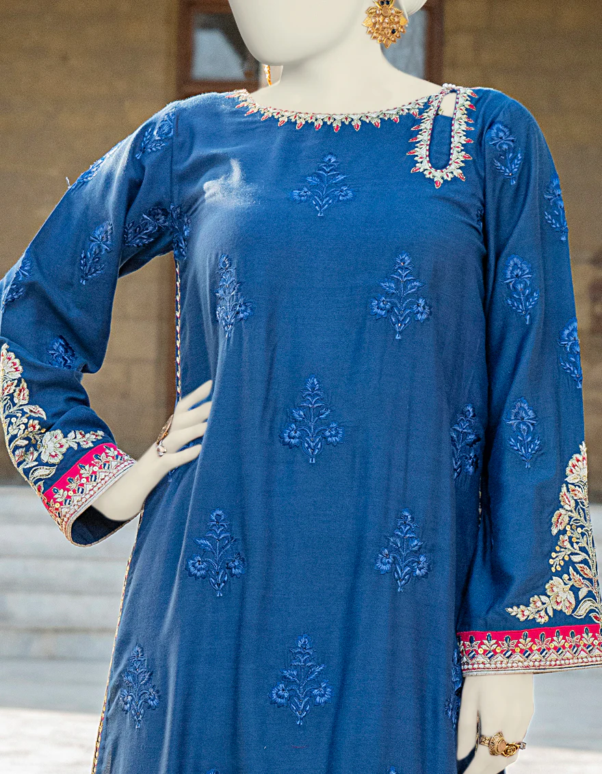 BLUE SILK KURTI | JJLK-S-JSS-24-424 FB/ELFESYA-05 - Image 3