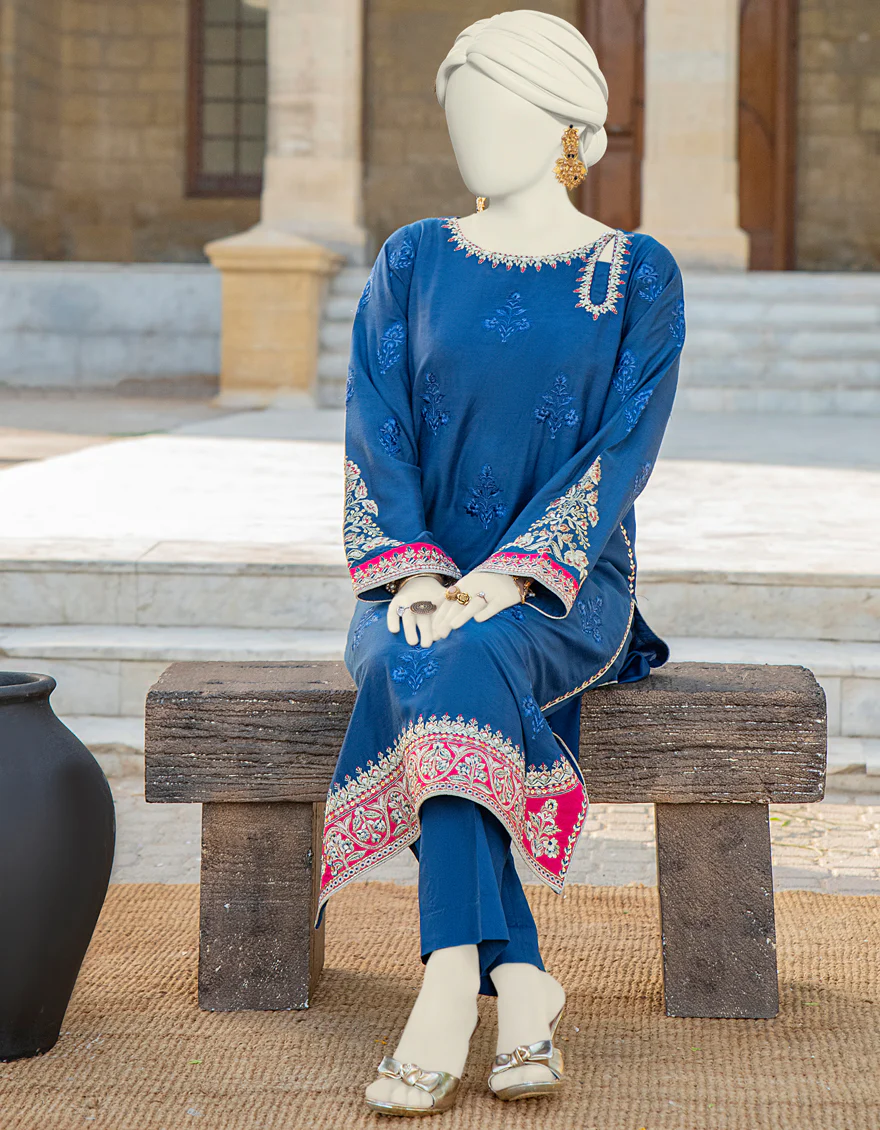 BLUE SILK KURTI | JJLK-S-JSS-24-424 FB/ELFESYA-05 - Image 4