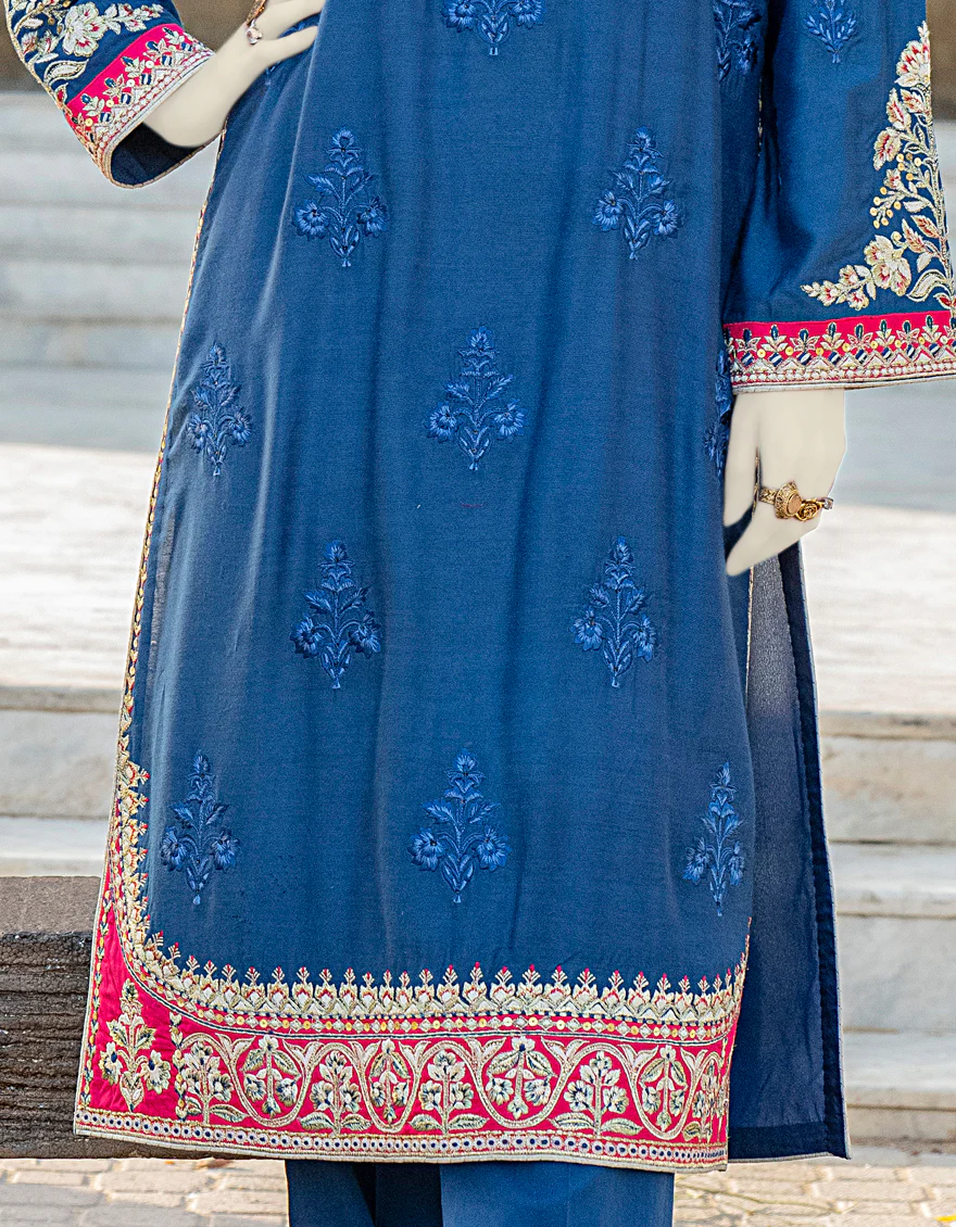 BLUE SILK KURTI | JJLK-S-JSS-24-424 FB/ELFESYA-05 - Image 5