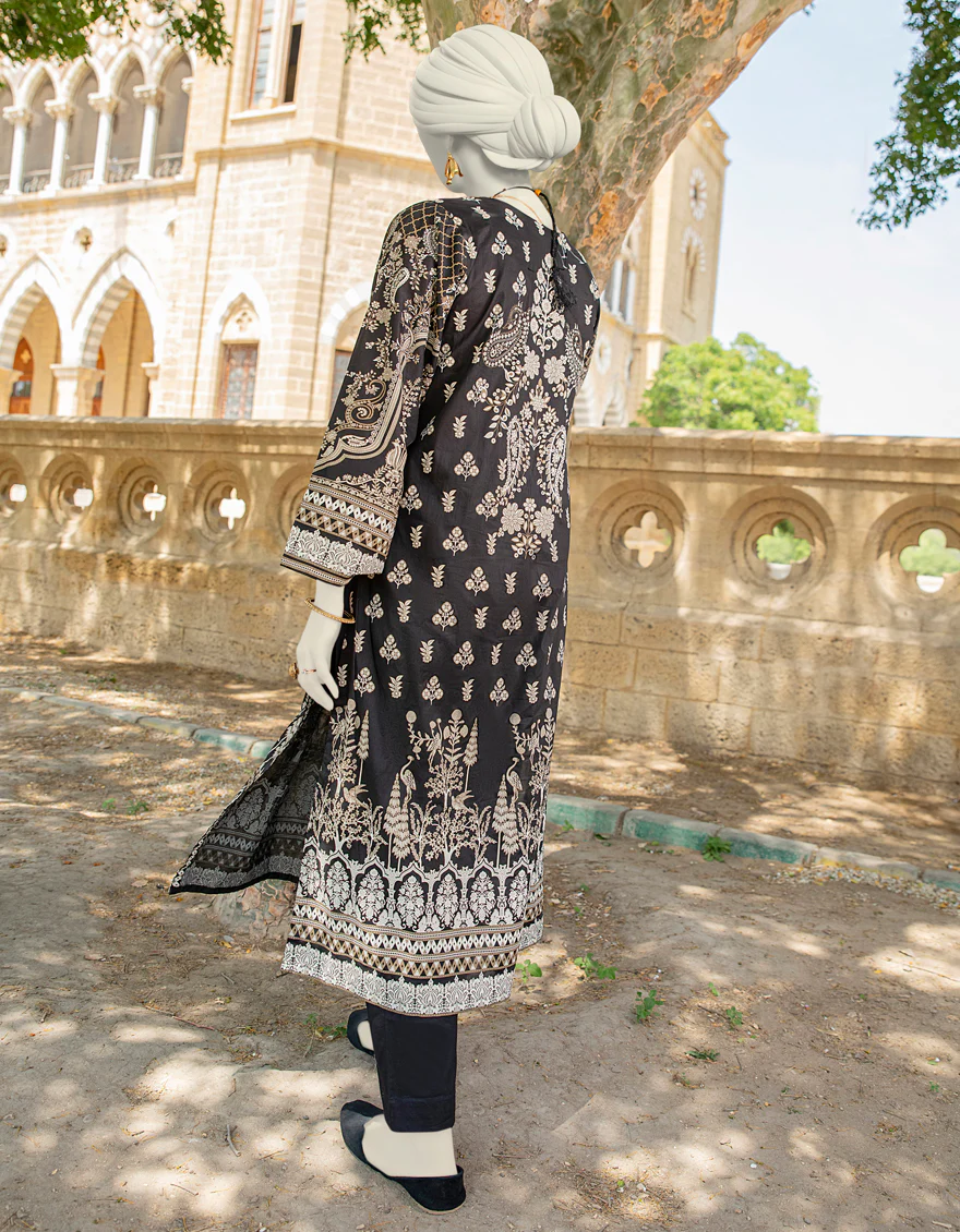 BLACK LAWN KURTI | JJLK-S-JSS-24-426 FB/NEON TRADTIONAL-1 - Image 2