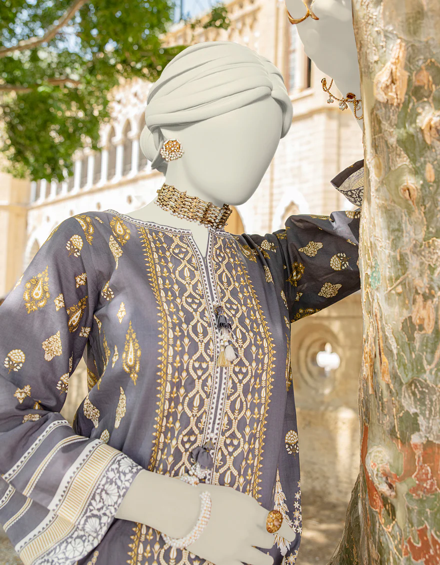 GREY LAWN KURTI | JJLK-S-JSS-24-430 FB/NEON TRADTIONAL-5 - Image 3