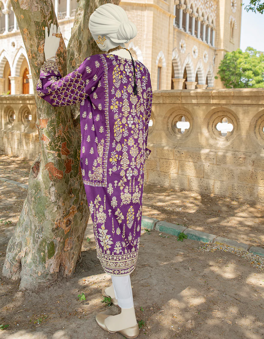 PURPLE LAWN KURTI | JJLK-S-JSS-24-431 FB/NEON TRADTIONAL-6 - Image 2