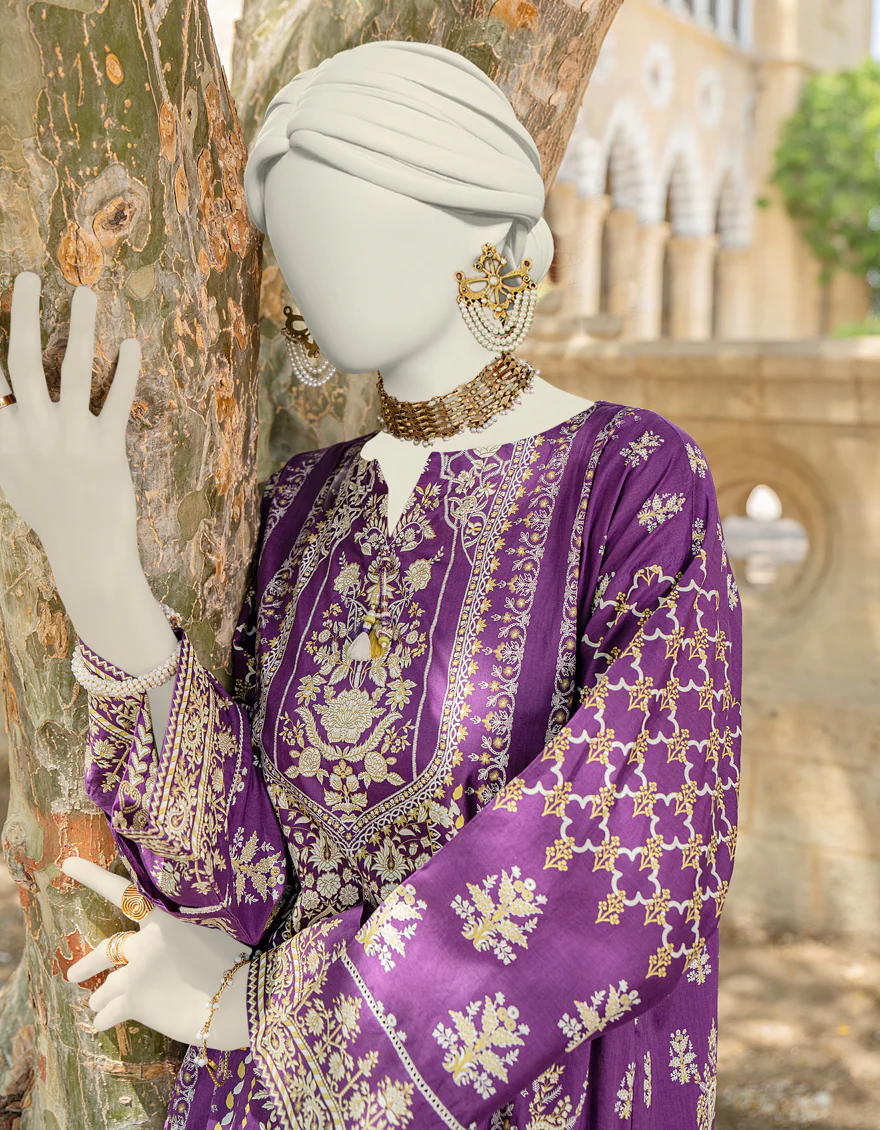 PURPLE LAWN KURTI | JJLK-S-JSS-24-431 FB/NEON TRADTIONAL-6 - Image 3