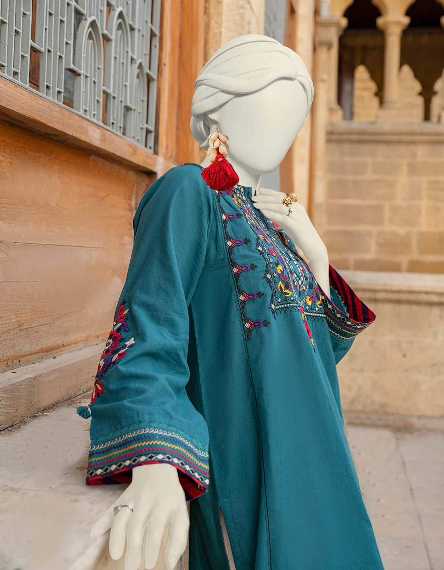 GREEN TEXTURED KURTI | JJLK-S-JSS-24-434 FB/KUTCH-03 - Image 2