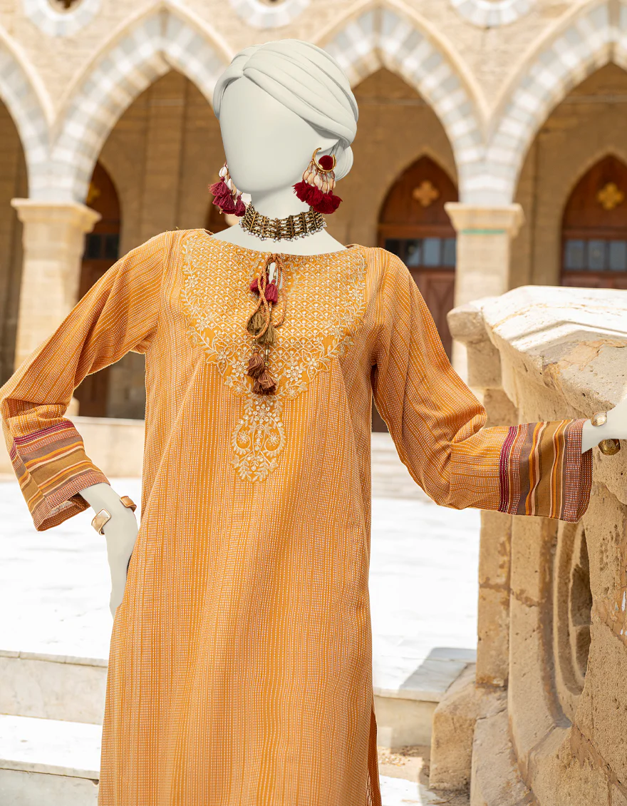 BROWN COTTON JACQUARD KURTI | JJLK-S-JSS-24-439 FB/SUSSI-04 - Image 2
