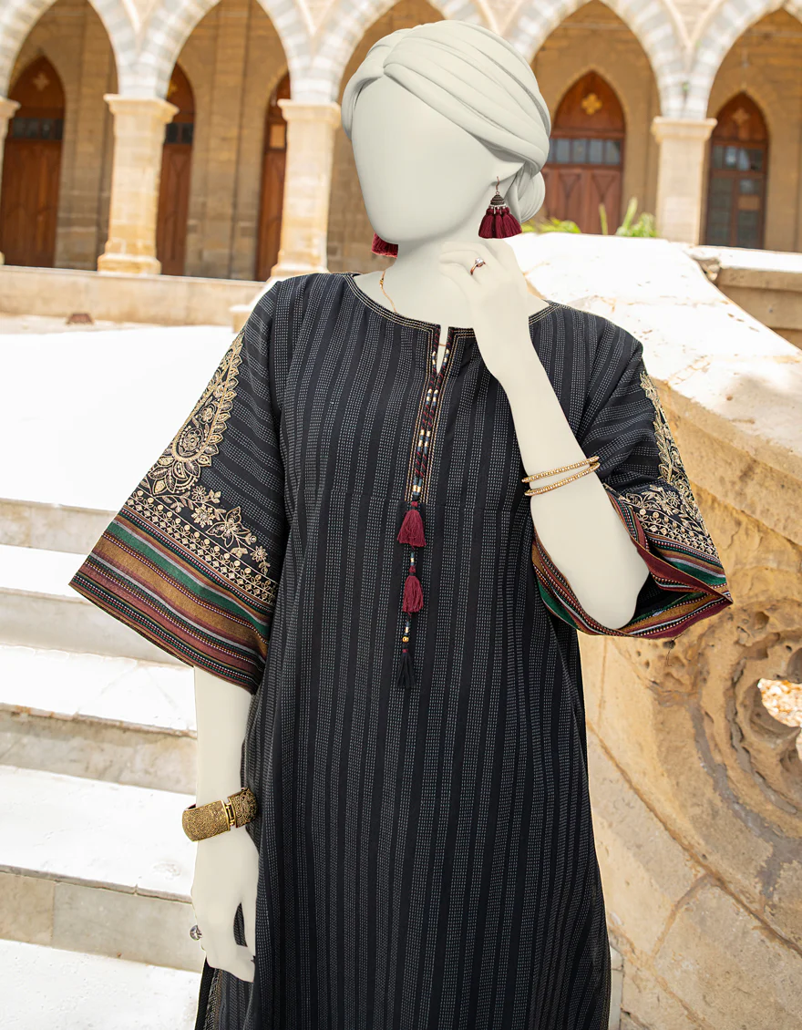 BLACK COTTON JACQUARD KURTI | JJLK-S-JSS-24-441 FB/SUSSI-06 - Image 2