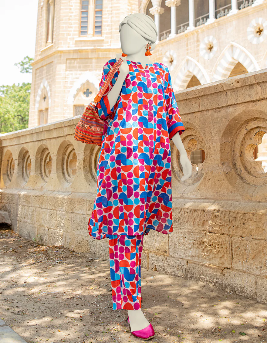 MULTICOLOR LAWN KURTI | JJLK-S-JSS-24-447 FB/ESSENTIALS-18 - Image 3