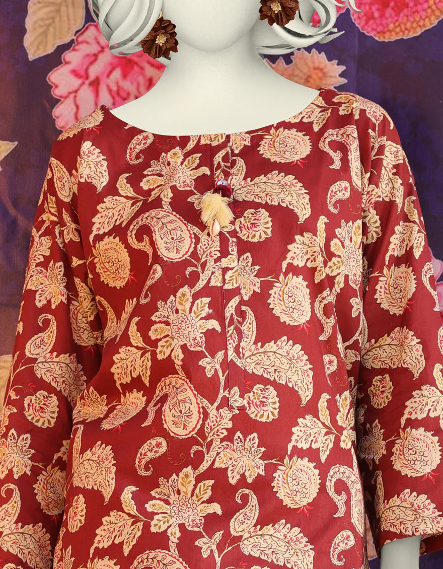 BROWN LAWN KURTI | JJLK-S-JSS-25-305 FB/ESSENTIAL-05 - Image 3