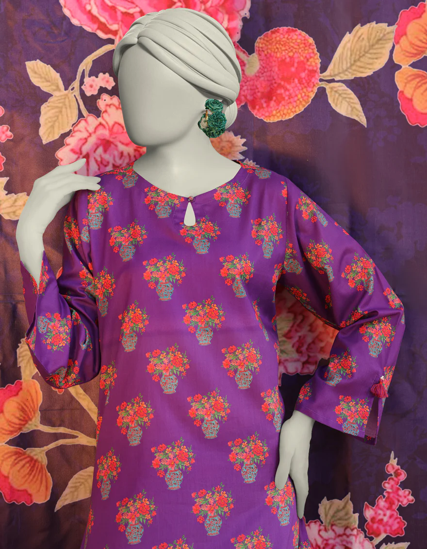 PURPLE LAWN KURTI | JJLK-S-JSS-25-309 FB/ESSENTIALS-09 - Image 2