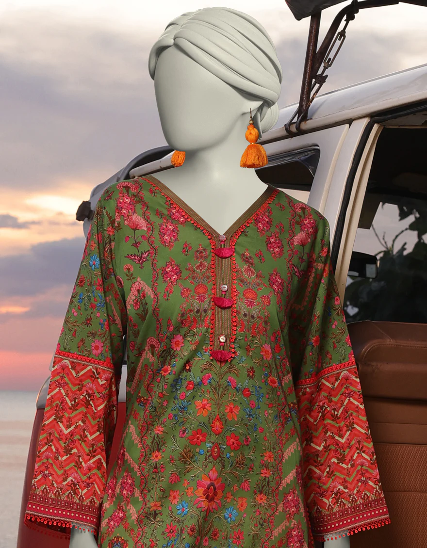 GREEN LAWN KURTI | JJLK-S-JSS-25-325 FB/ BOHO-1 - Image 2