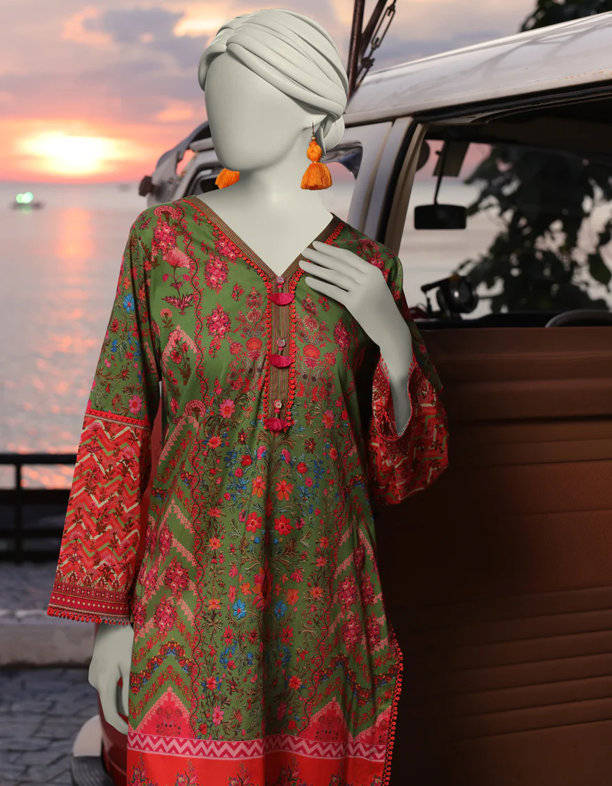 GREEN LAWN KURTI | JJLK-S-JSS-25-325 FB/ BOHO-1 - Image 3