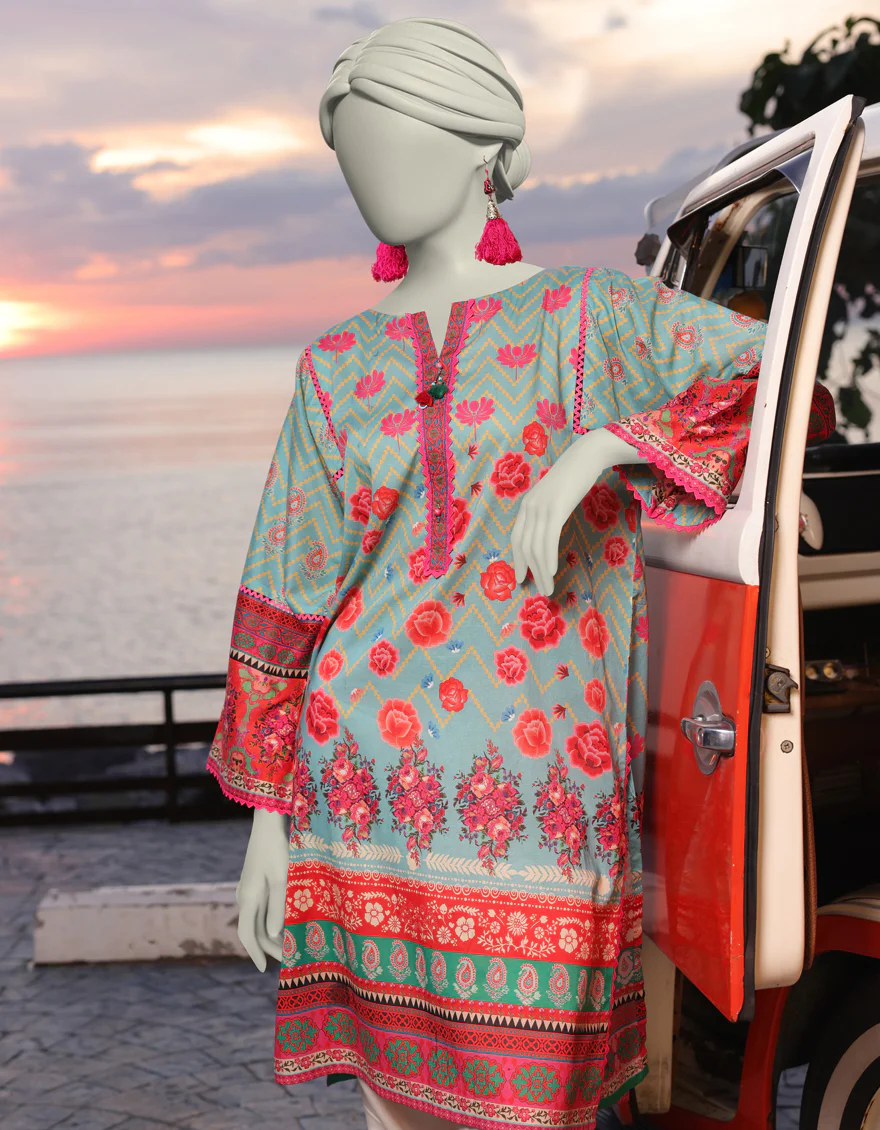 BLUE DIGITAL KURTI | JJLK-S-JSS-25-327 FB/BOHO-3 - Image 2
