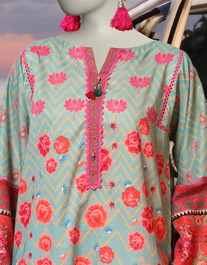 BLUE DIGITAL KURTI | JJLK-S-JSS-25-327 FB/BOHO-3 - Image 3