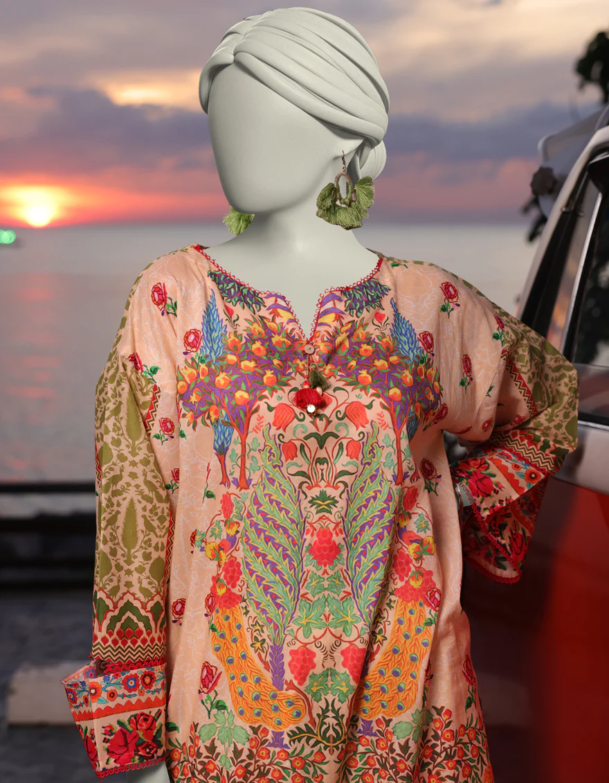 GREEN DIGITAL KURTI | JJLK-S-JSS-25-328 FB/BOHO-4 - Image 2