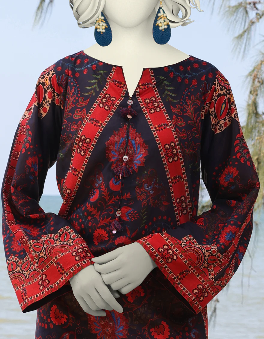 BLUE DIGITAL KURTI | JJLK-S-JSS-25-331 FB/UZBEK CHARM 3 - Image 3