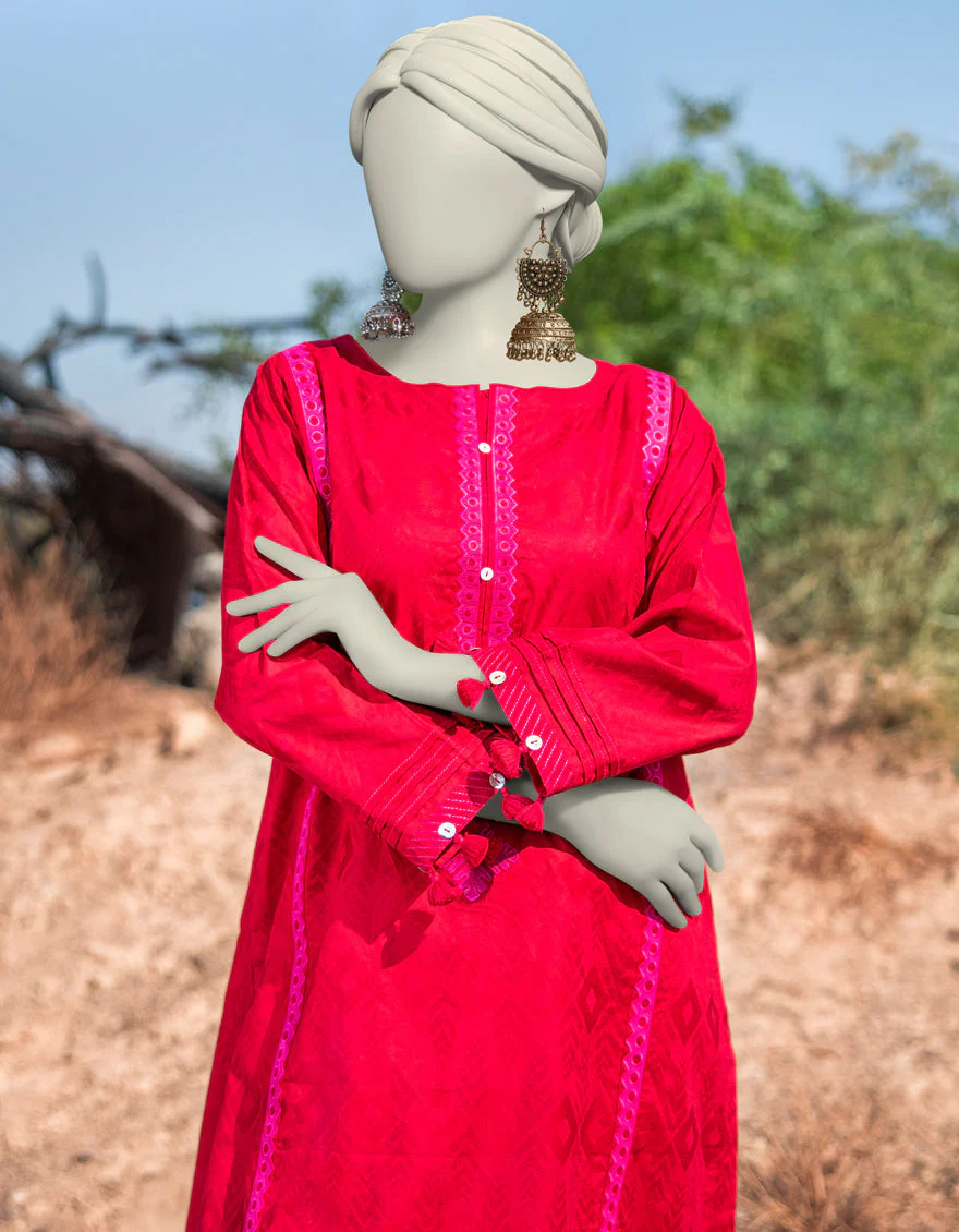 RED DOBBY KURTI | JJLK-S-JSS-25-340 FB/RALLI PATCH-04 - Image 3