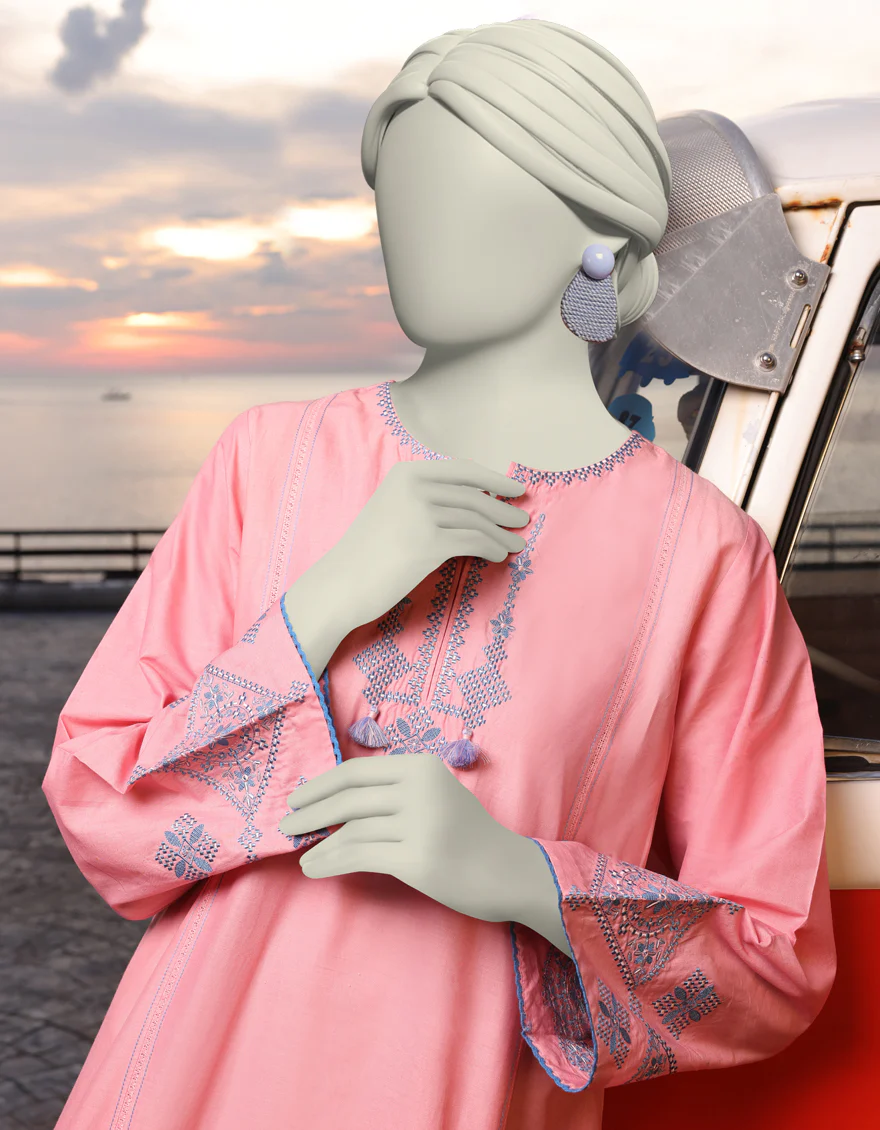 PINK LAWN KURTI | JJLK-S-JSS-25-342 FB/DOCHI-02 - Image 2