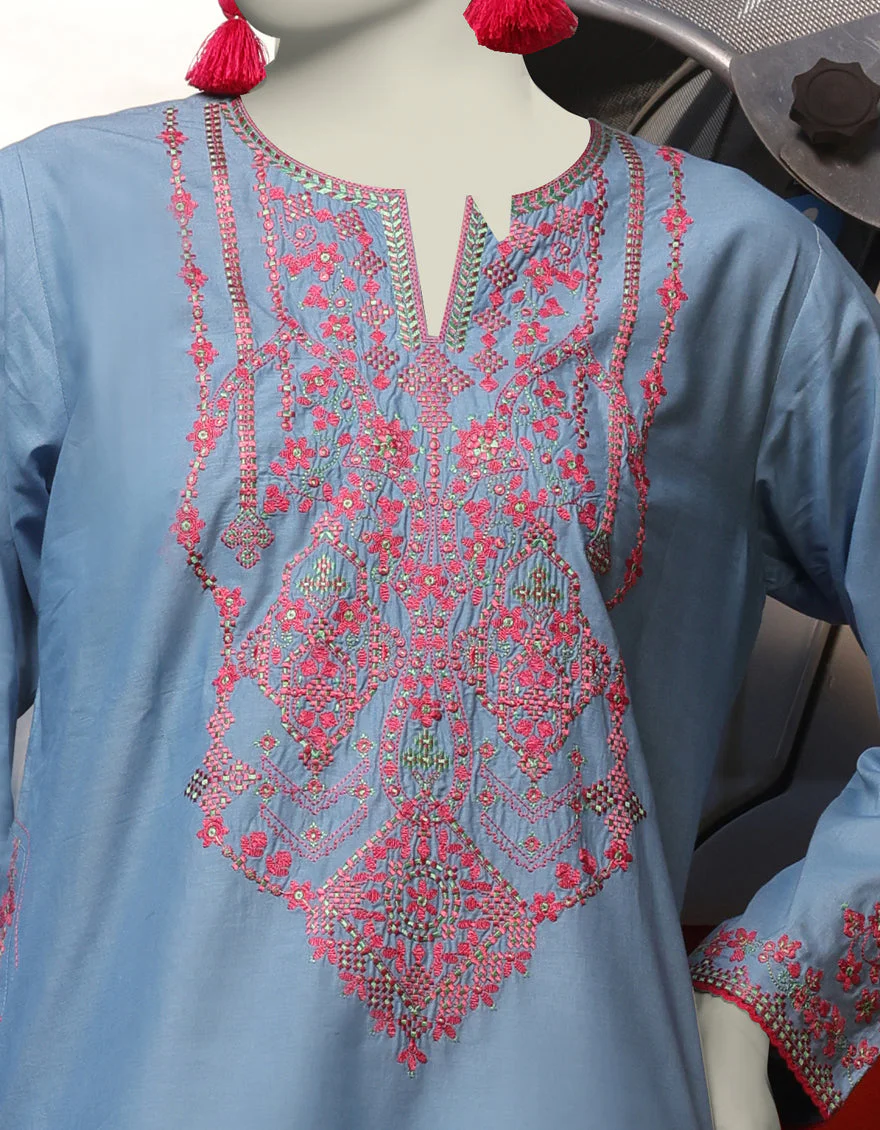 BLUE LAWN KURTI | JJLK-S-JSS-25-344 FB/DOCHI-04 - Image 3