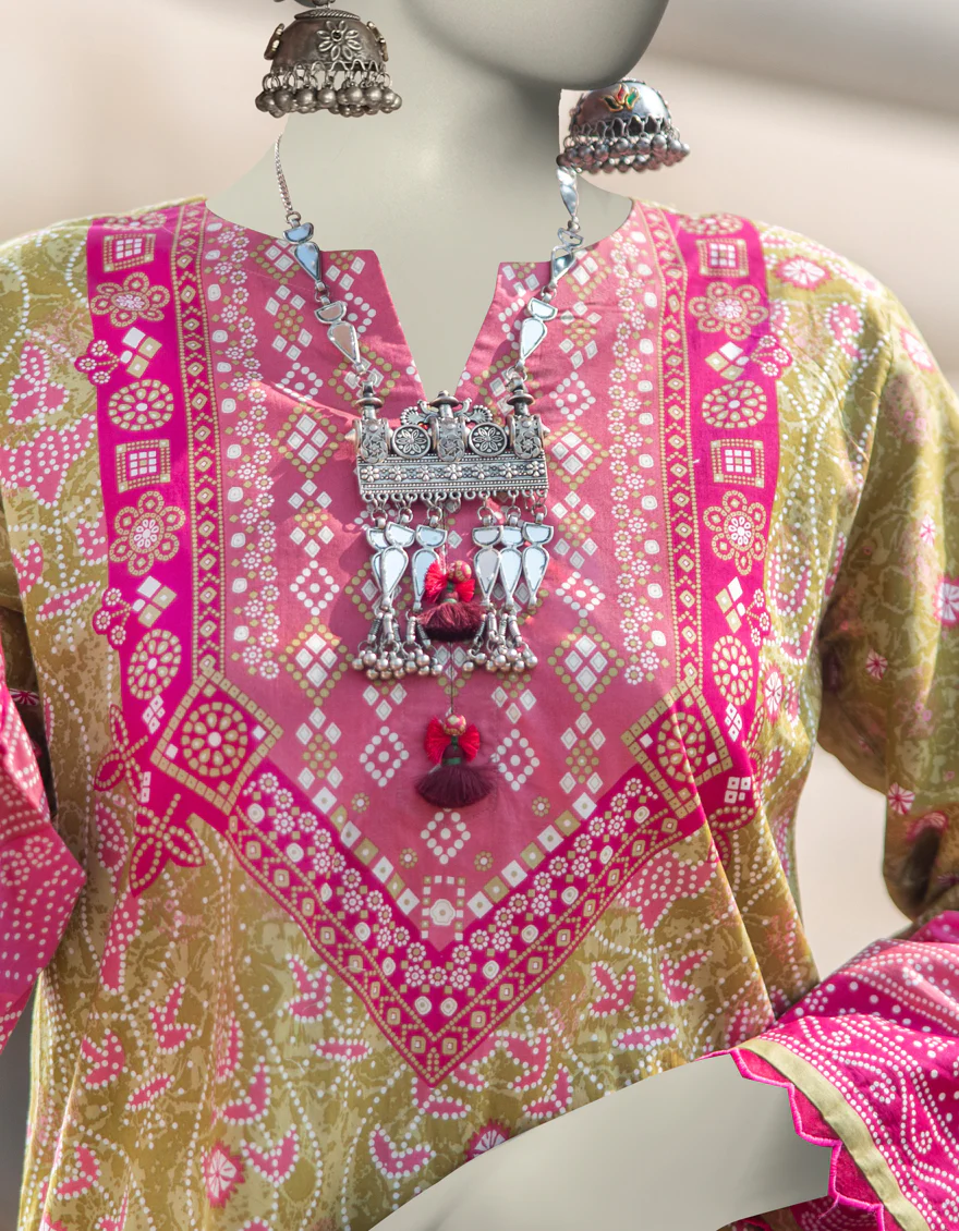 GREEN LAWN KURTI | JJLK-S-JSS-25-353 FB/ CHUNRI-01 - Image 3