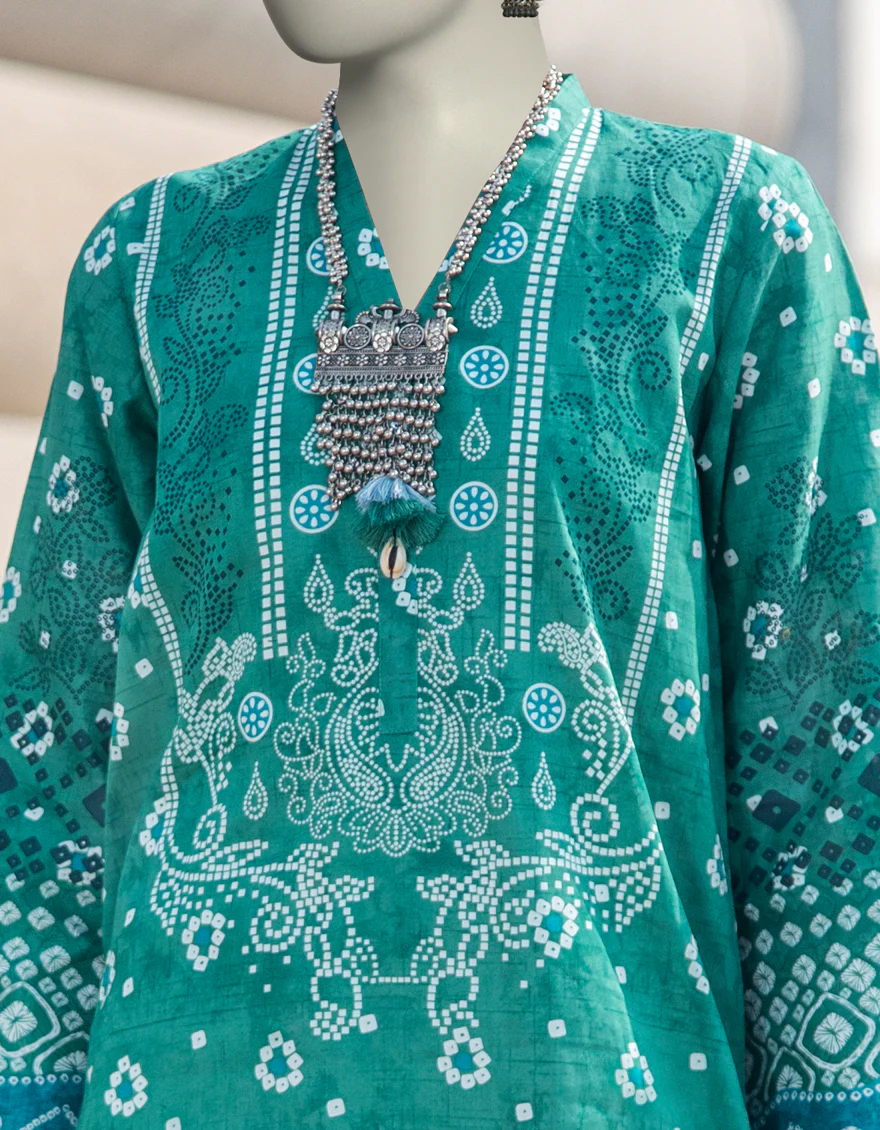 GREEN LAWN KURTI | JJLK-S-JSS-25-355 FB/CHUNRI-03 - Image 3