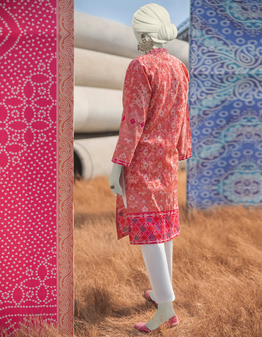 PINK LAWN KURTI | JJLK-S-JSS-25-356 FB/CHUNRI-04 - Image 2