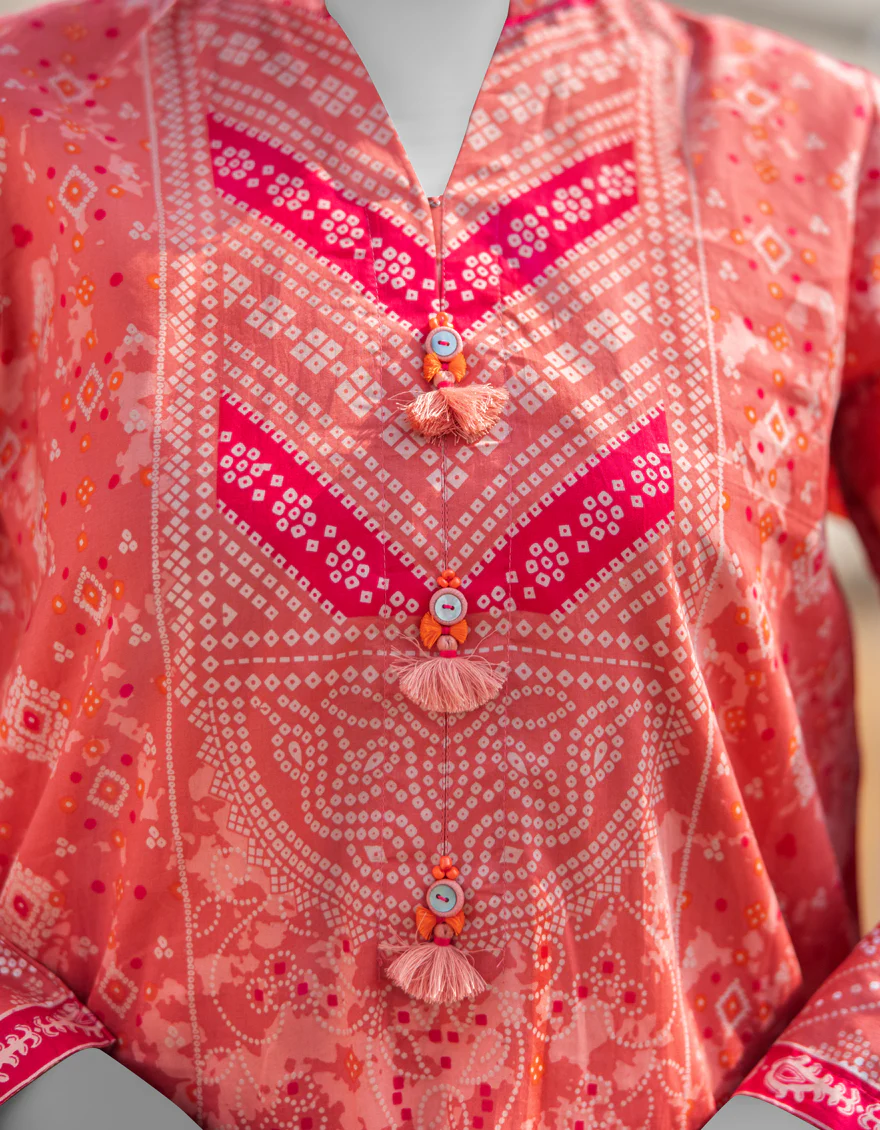 PINK LAWN KURTI | JJLK-S-JSS-25-356 FB/CHUNRI-04 - Image 3