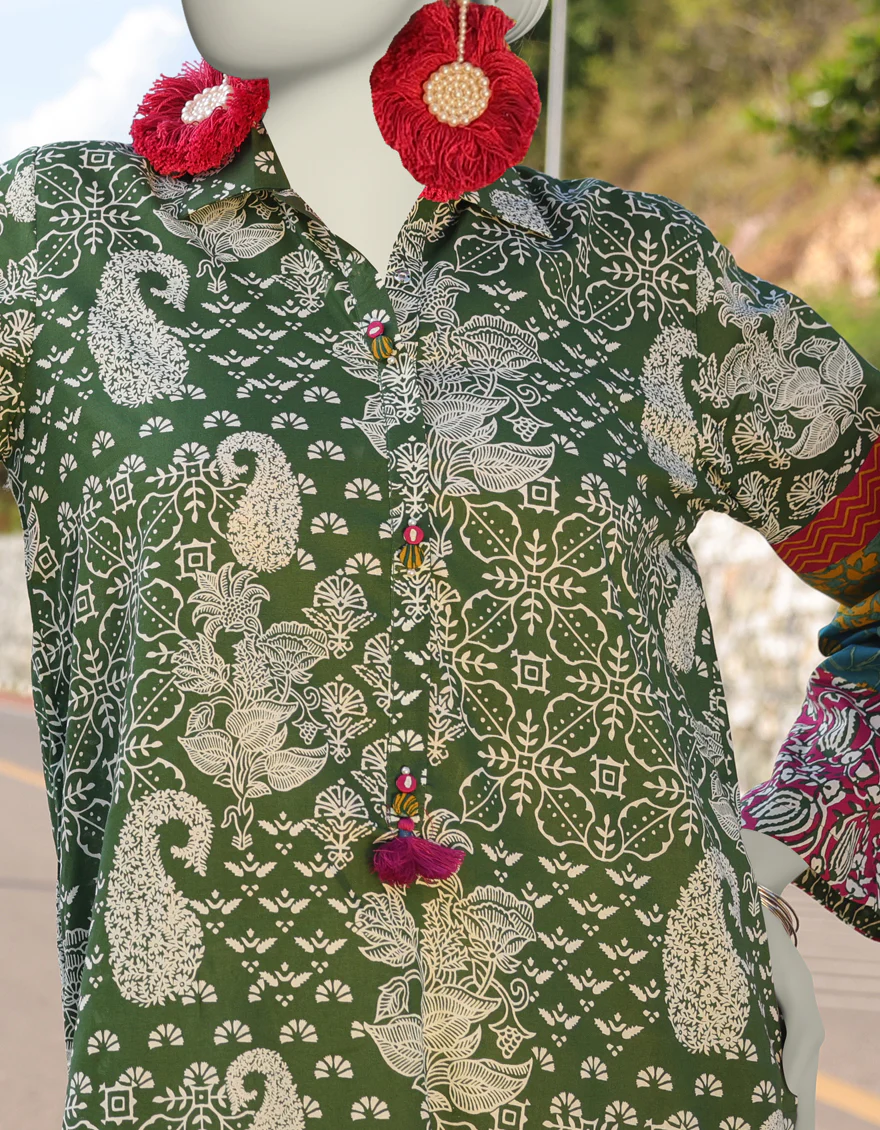 GREEN LAWN KURTI | JJLK-S-JSS-25-359 FB/MONOCHROME-03 - Image 2