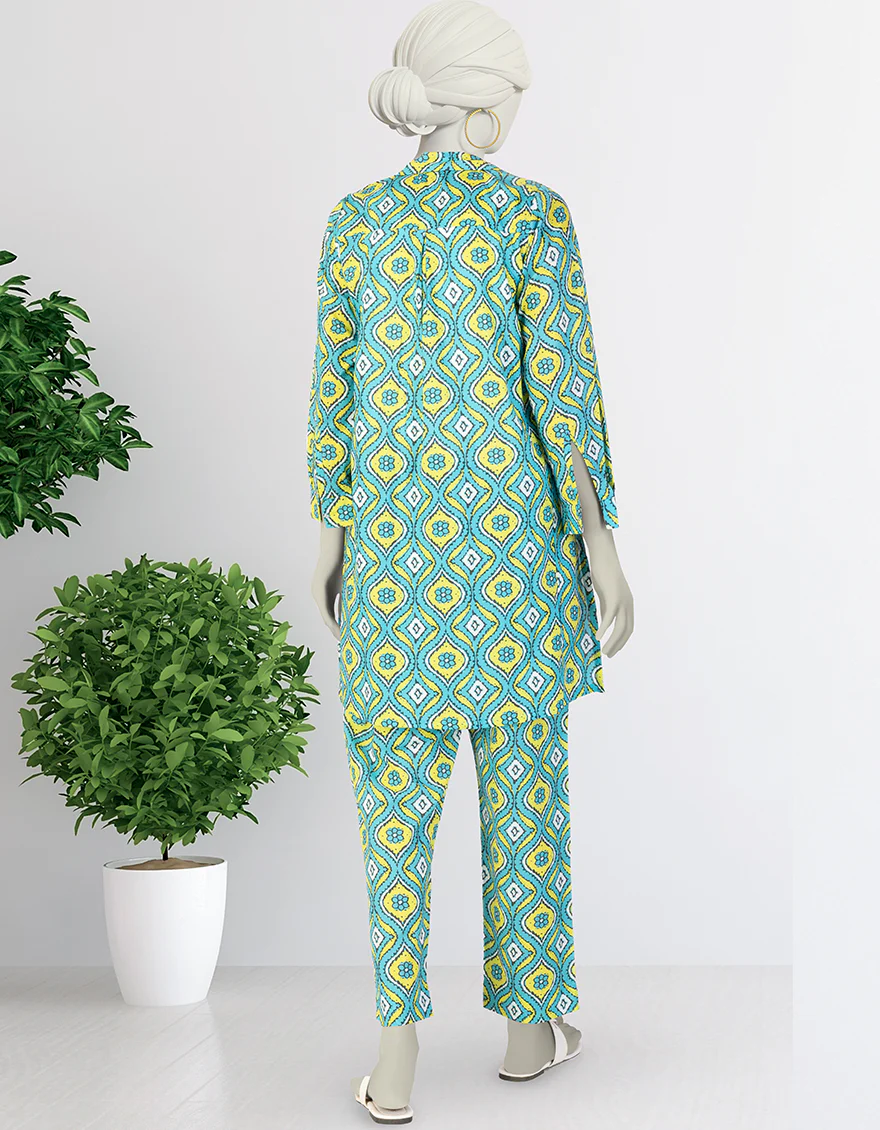 BLUE LAWN KURTI | JJLK-S-JSS-25-361 FB/ESSENTIALS-13 - Image 2