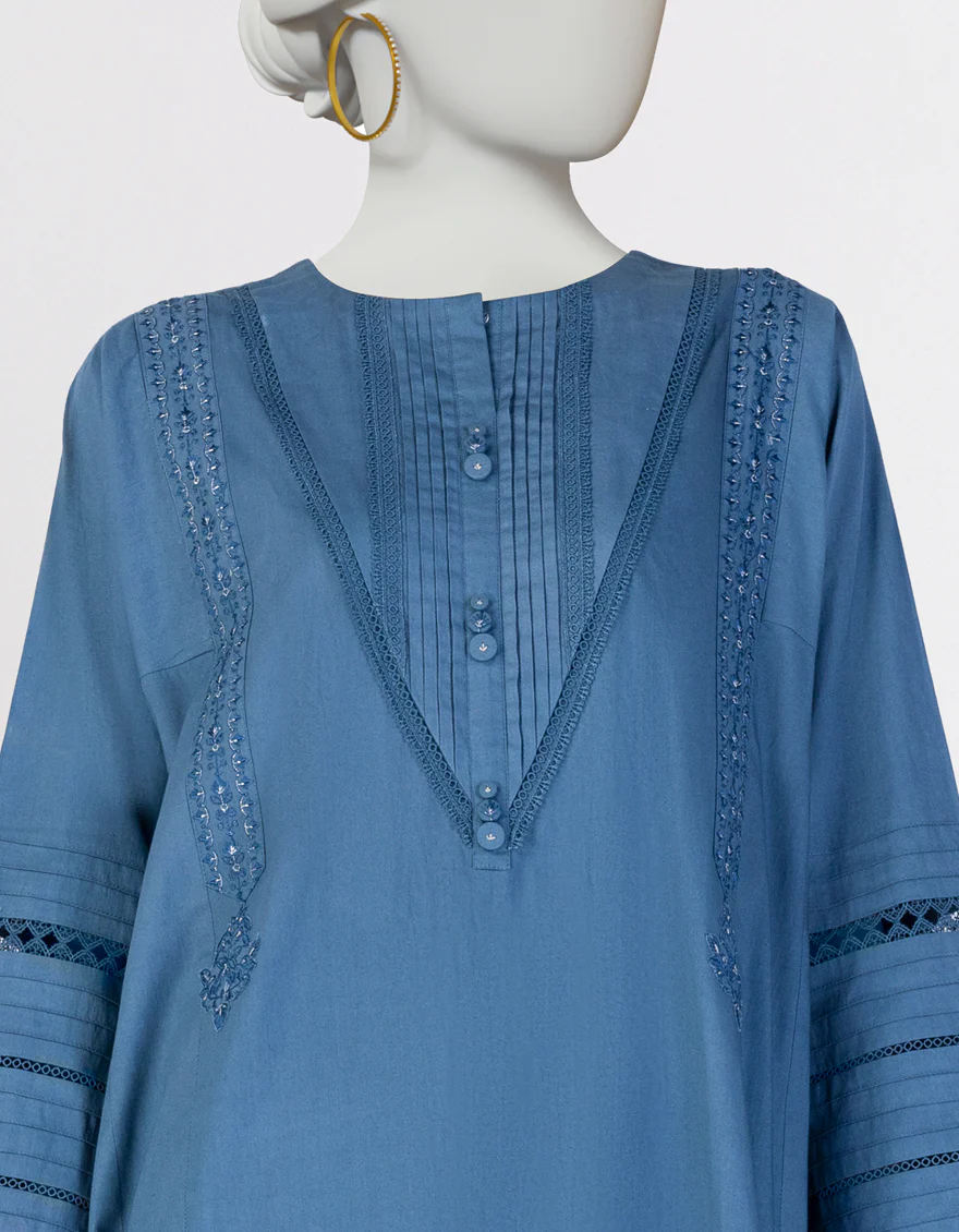 BLUE LAWN KURTI | JJLK-S-JSS-25-377 FB/CLASSIC FLARE-01 - Image 3