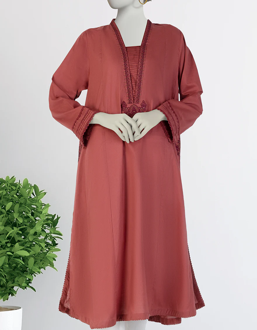 RUST LAWN KURTI | JJLK-S-JSS-25-378 FB - Image 3
