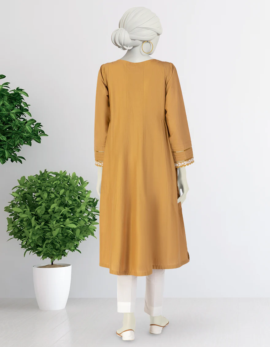 OCHER LAWN KURTI | JJLK-S-JSS-25-379 FB - Image 2