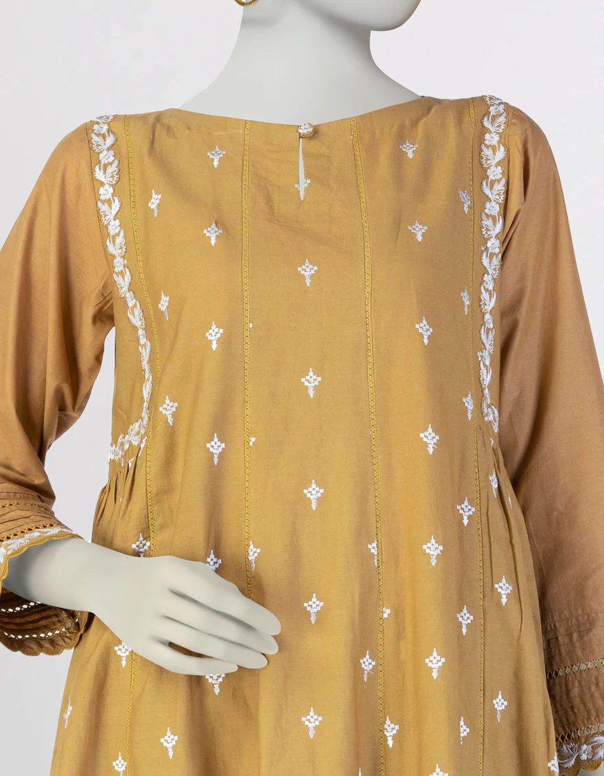 OCHER LAWN KURTI | JJLK-S-JSS-25-379 FB - Image 3