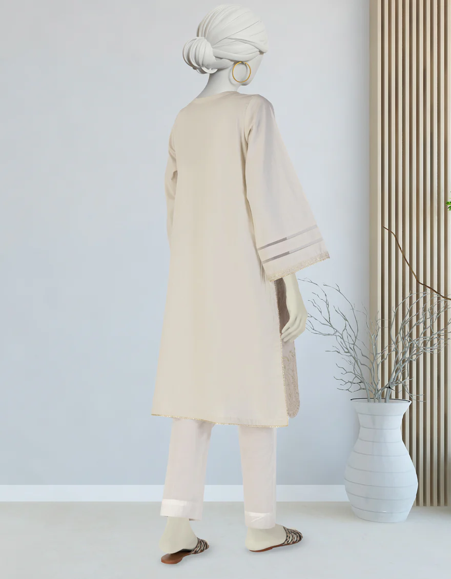 BEIGE LAWN KURTI | JJLK-S-JSS-25-382 FB/JEWEL TONES-02 - Image 2