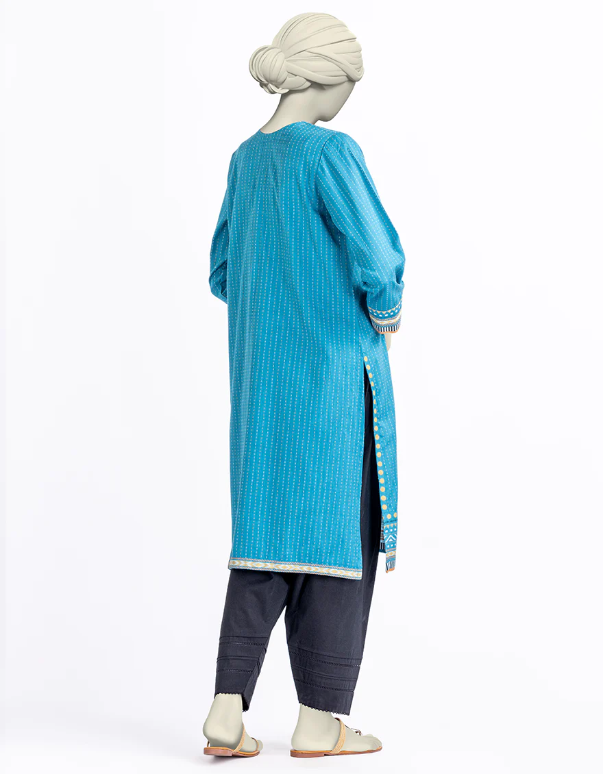 BLUE JACQUARD KURTI | JJLK-S-JSS-25-397 FB/KHANTHA-05 - Image 2