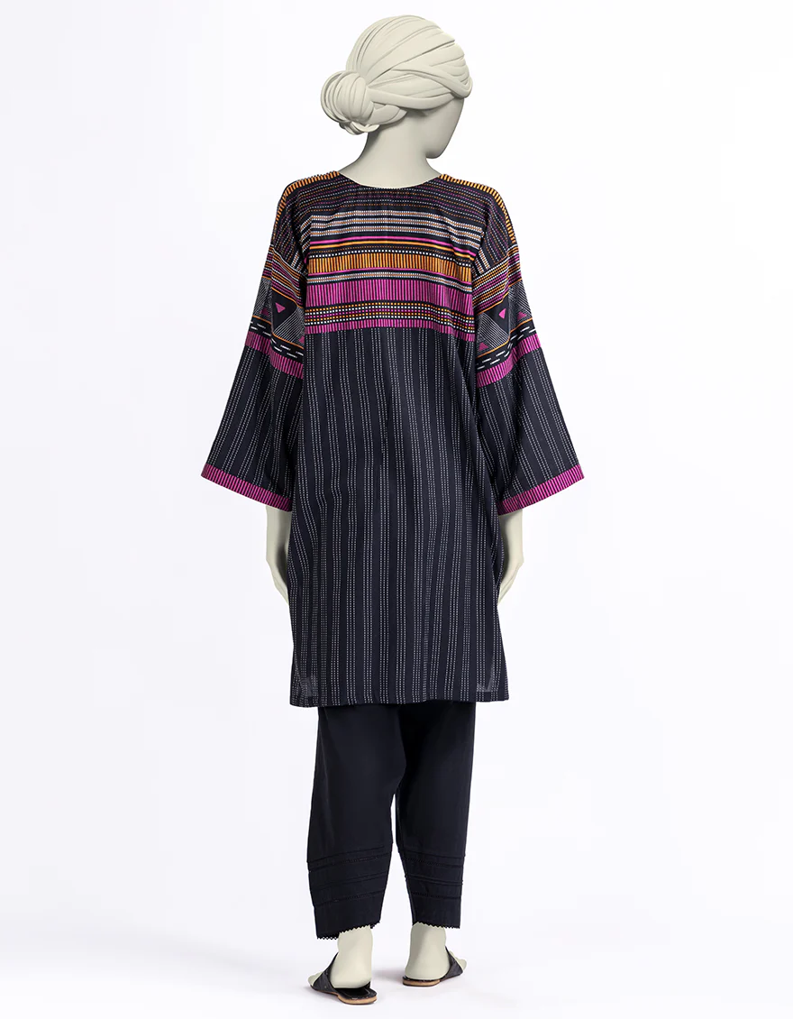 BLACK JACQUARD KURTI | JJLK-S-JSS-25-398 FB/KANTHA-6 - Image 2