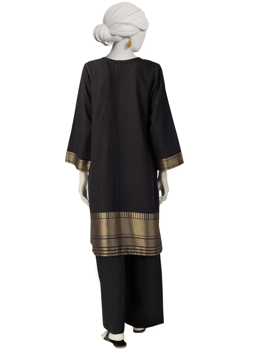 BLACK JACQUARD KURTI | JJLK-S-JSS-25-401 FB/ROYAL-003 - Image 2