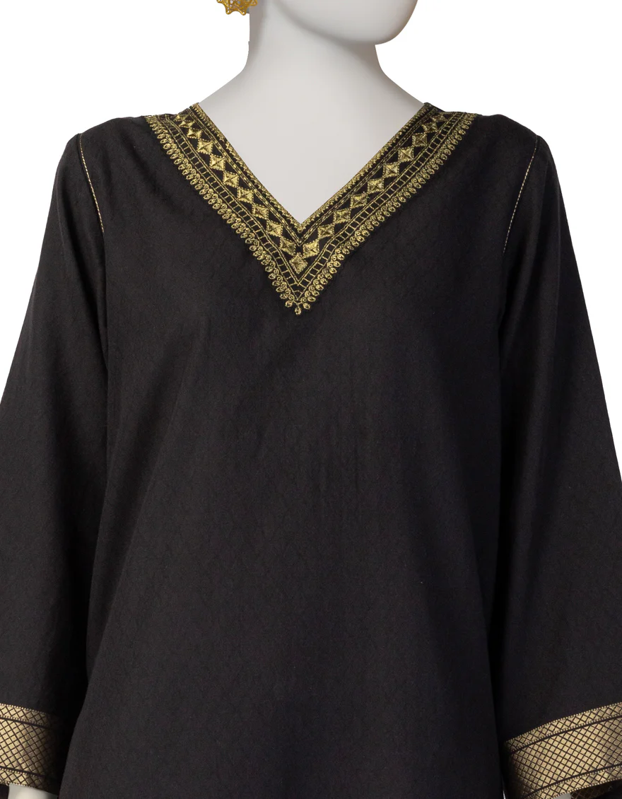 BLACK JACQUARD KURTI | JJLK-S-JSS-25-401 FB/ROYAL-003 - Image 3