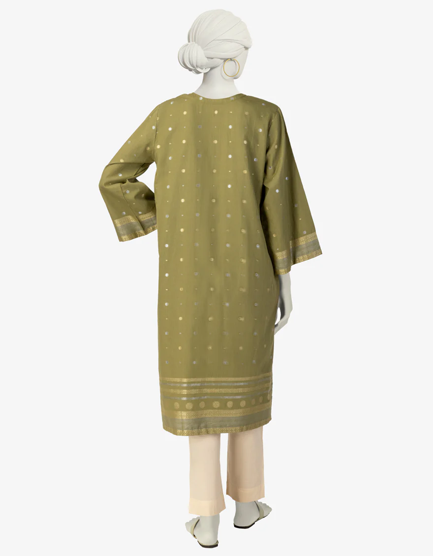 GREEN JACQUARD KURTI | JJLK-S-JSS-25-402 FB/ROYAL-04 - Image 2