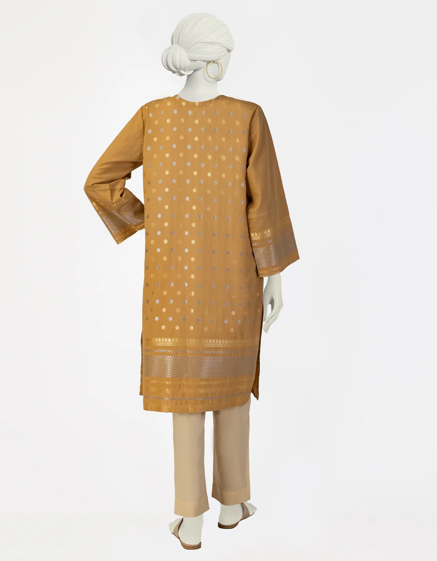 BROWN JACQUARD KURTI | JJLK-S-JSS-25-403 FB/ROYAL-05 - Image 2