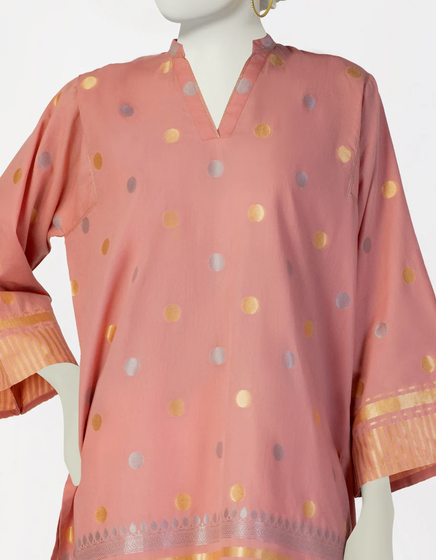 PINK JACQUARD KURTI | JJLK-S-JSS-25-404 FB/ROYAL-06 - Image 3