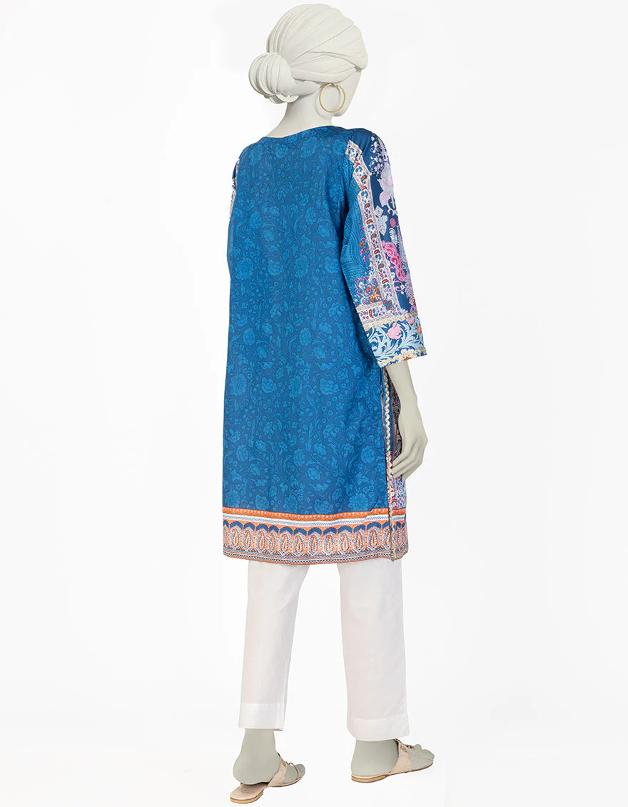 BLUE LAWN KURTI | JJLK-S-JSS-25-406 FB/ROYAL TAPESTRY-2 - Image 2
