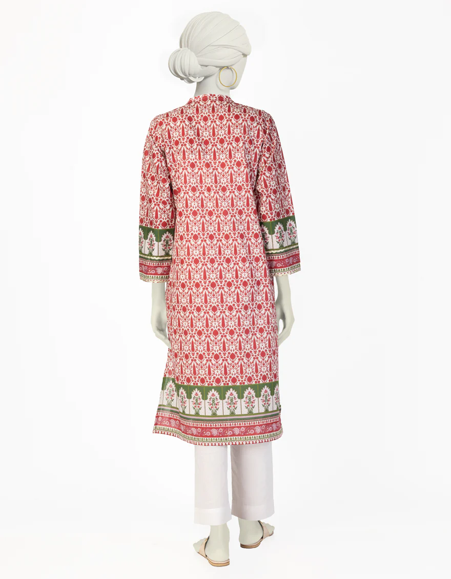 RED LAWN KURTI | JJLK-S-JSS-25-408 FB - Image 2