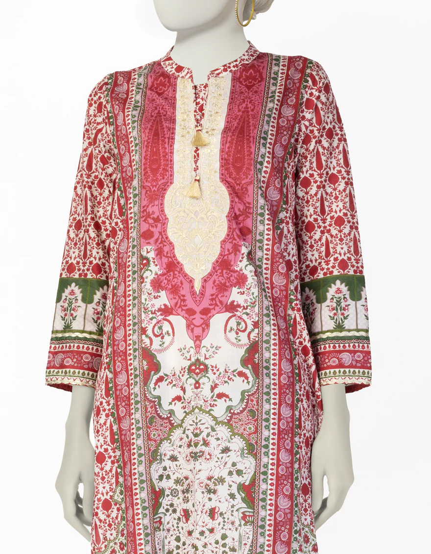 RED LAWN KURTI | JJLK-S-JSS-25-408 FB - Image 3