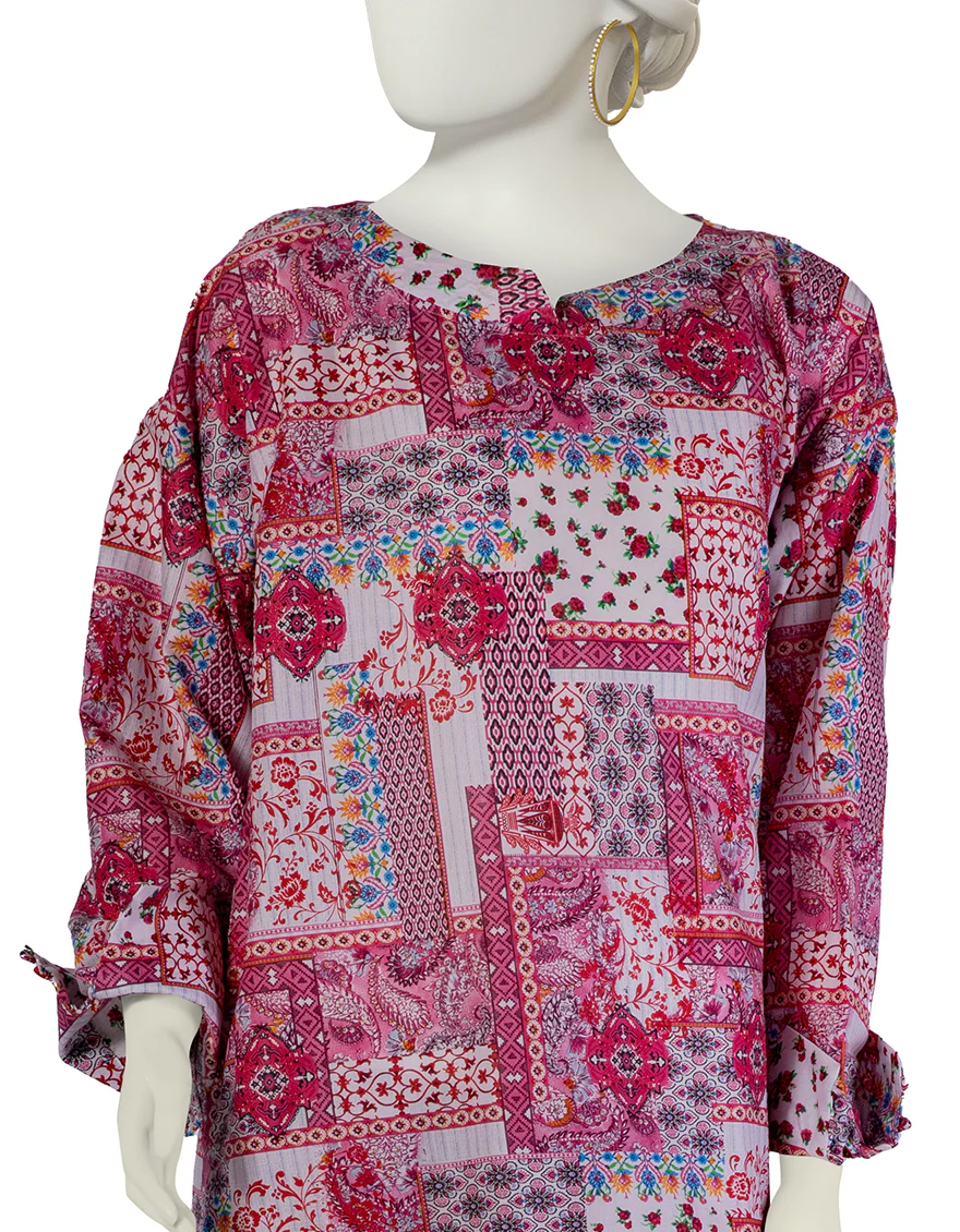 PINK LAWN KURTI | JJLK-S-JSS-25-410 FB - Image 3