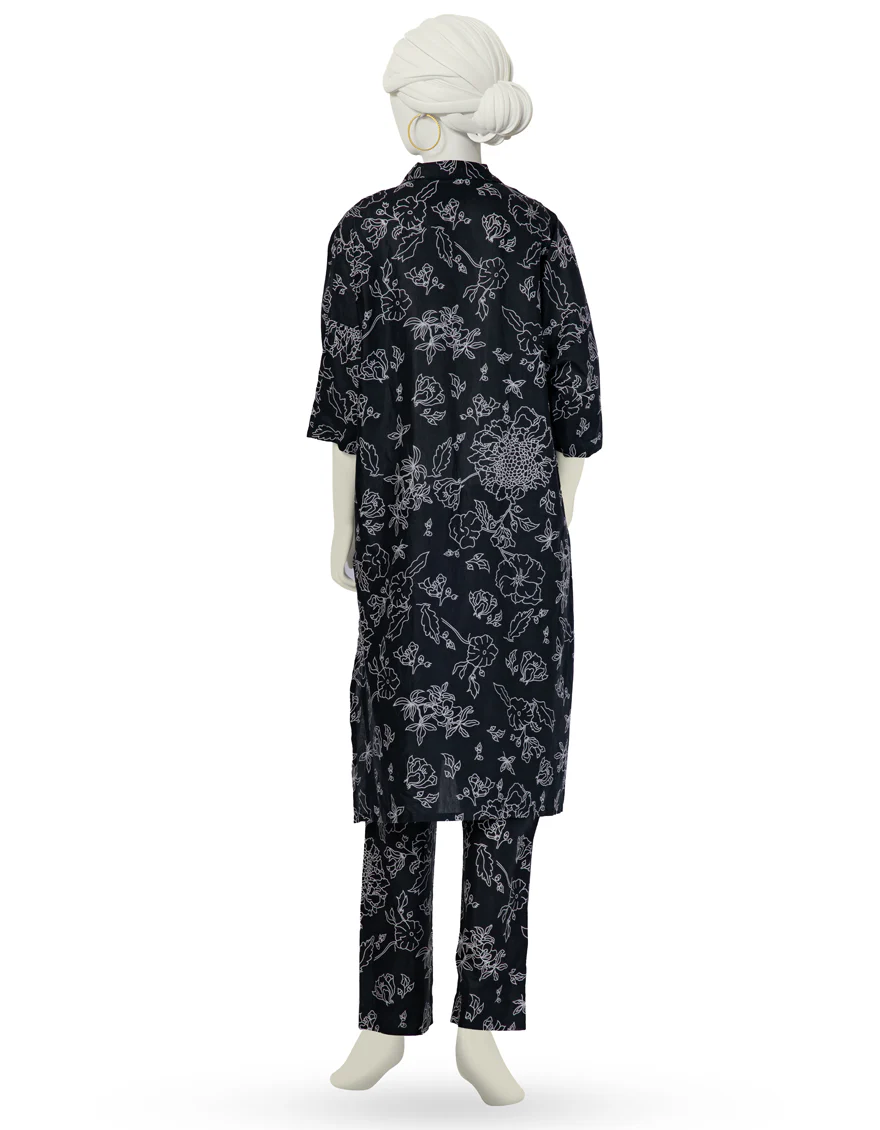 BLACK LAWN KURTI | JJLK-S-JSS-25-417 FB - Image 2