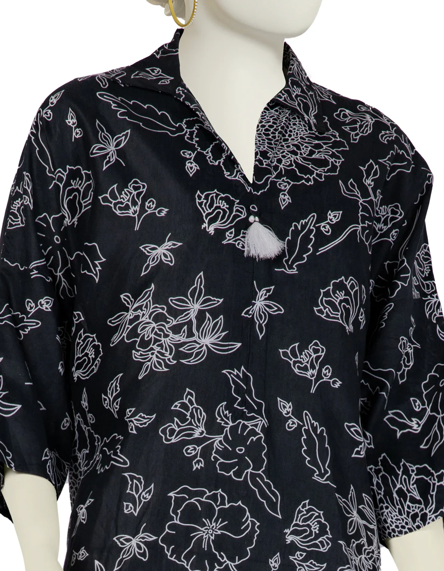 BLACK LAWN KURTI | JJLK-S-JSS-25-417 FB - Image 3